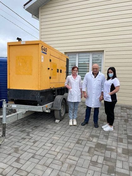 One of the generators that was delivered to the clinic in Mykolaiv