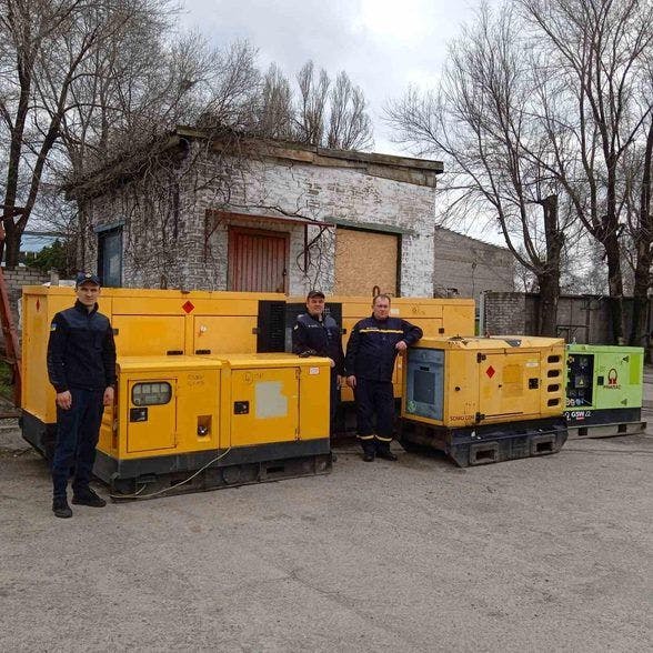 The other generators delivered to Zaporizhzhia to support their hospitals, clinics and power water pumps to provide clean water to the city.